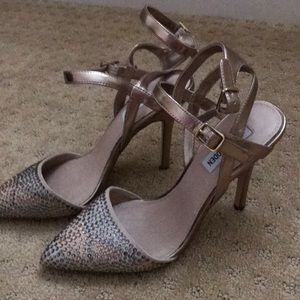Steve Madden gold embellished heels